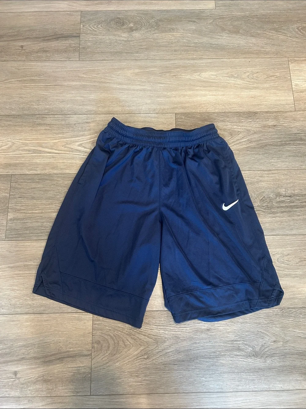 Nike Navy Blue Dri-FIT Training Shorts with White Swoosh Size Large